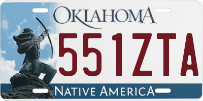 OK license plate 551ZTA