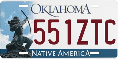 OK license plate 551ZTC