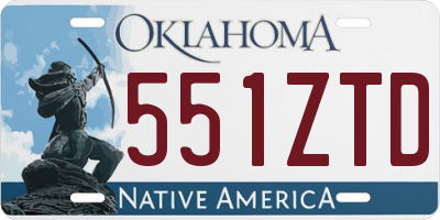 OK license plate 551ZTD