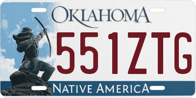 OK license plate 551ZTG
