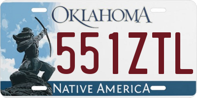 OK license plate 551ZTL
