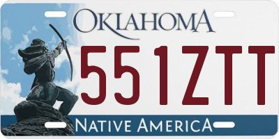 OK license plate 551ZTT
