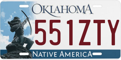 OK license plate 551ZTY