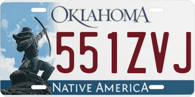 OK license plate 551ZVJ