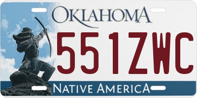 OK license plate 551ZWC
