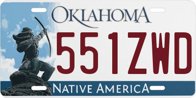 OK license plate 551ZWD