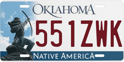 OK license plate 551ZWK