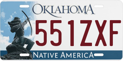 OK license plate 551ZXF