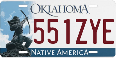 OK license plate 551ZYE