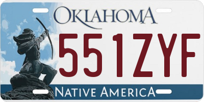 OK license plate 551ZYF