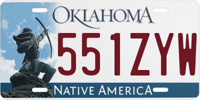 OK license plate 551ZYW