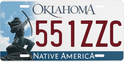 OK license plate 551ZZC