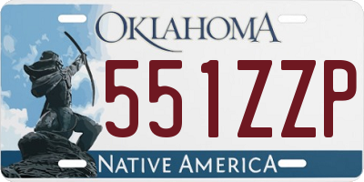 OK license plate 551ZZP