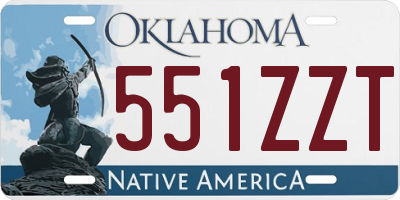OK license plate 551ZZT