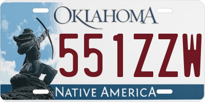 OK license plate 551ZZW