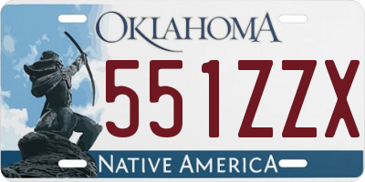 OK license plate 551ZZX