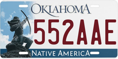 OK license plate 552AAE