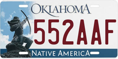 OK license plate 552AAF