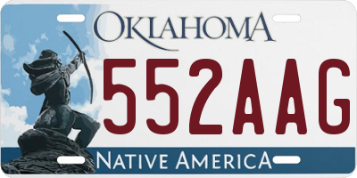 OK license plate 552AAG