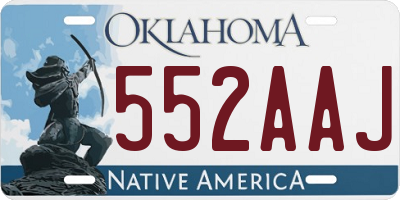 OK license plate 552AAJ