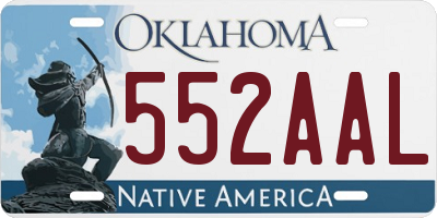 OK license plate 552AAL