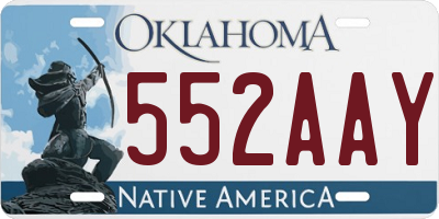 OK license plate 552AAY