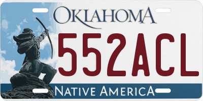 OK license plate 552ACL