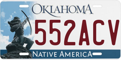 OK license plate 552ACV