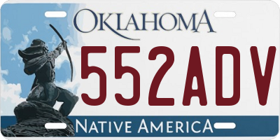 OK license plate 552ADV