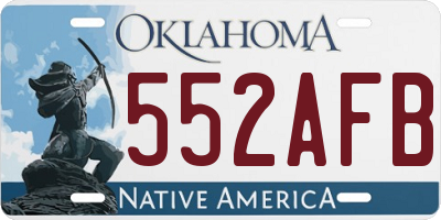 OK license plate 552AFB