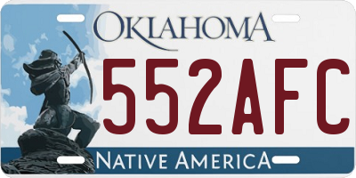 OK license plate 552AFC