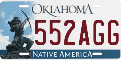 OK license plate 552AGG