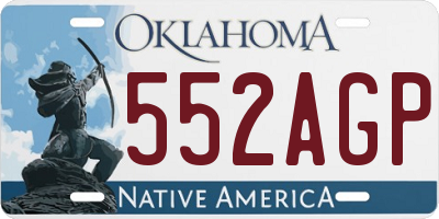 OK license plate 552AGP