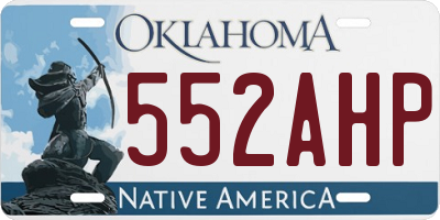 OK license plate 552AHP