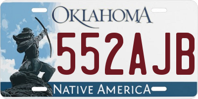OK license plate 552AJB