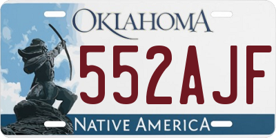 OK license plate 552AJF