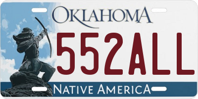 OK license plate 552ALL
