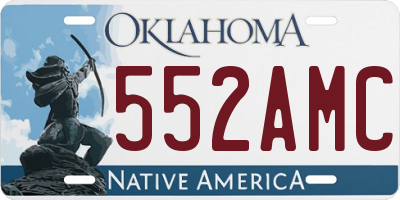 OK license plate 552AMC