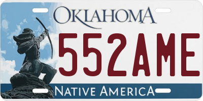 OK license plate 552AME