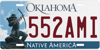 OK license plate 552AMI