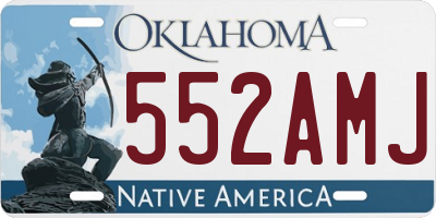 OK license plate 552AMJ