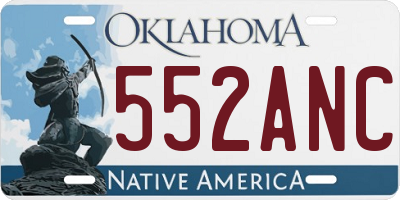OK license plate 552ANC