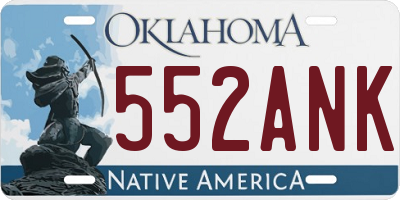 OK license plate 552ANK
