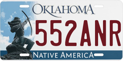 OK license plate 552ANR
