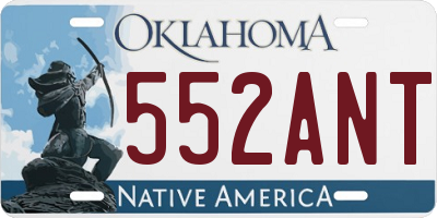 OK license plate 552ANT