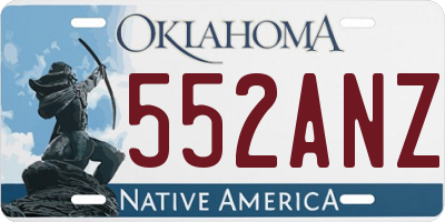 OK license plate 552ANZ
