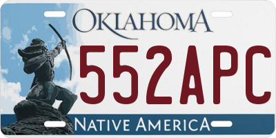 OK license plate 552APC