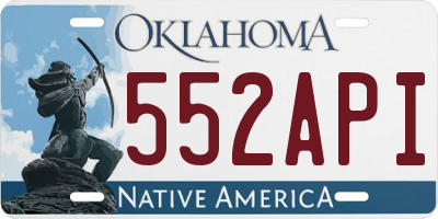 OK license plate 552API