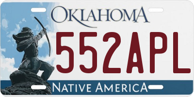 OK license plate 552APL