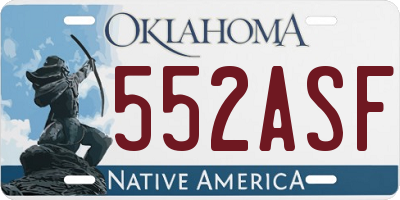 OK license plate 552ASF